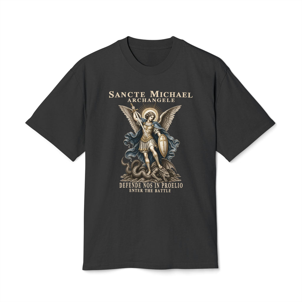 St. Michael Defend Us in Battle Men’s Heavyweight Tee