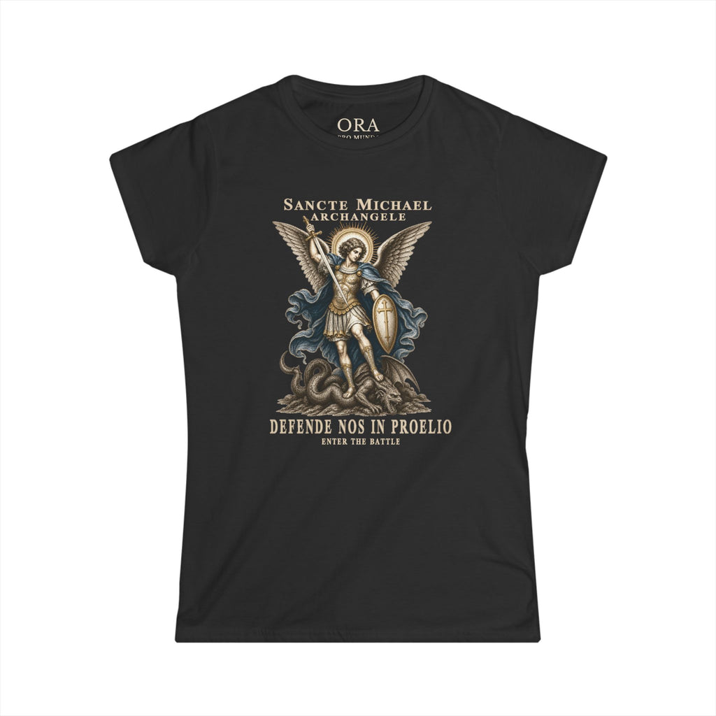 St. Michael the Archangel Women’s Tee – Defende Nos in Proelio