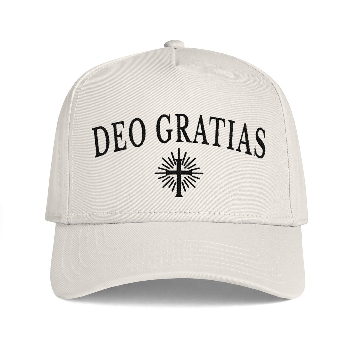 DEO GRATIAS Radiant Cross Embroidered Cap