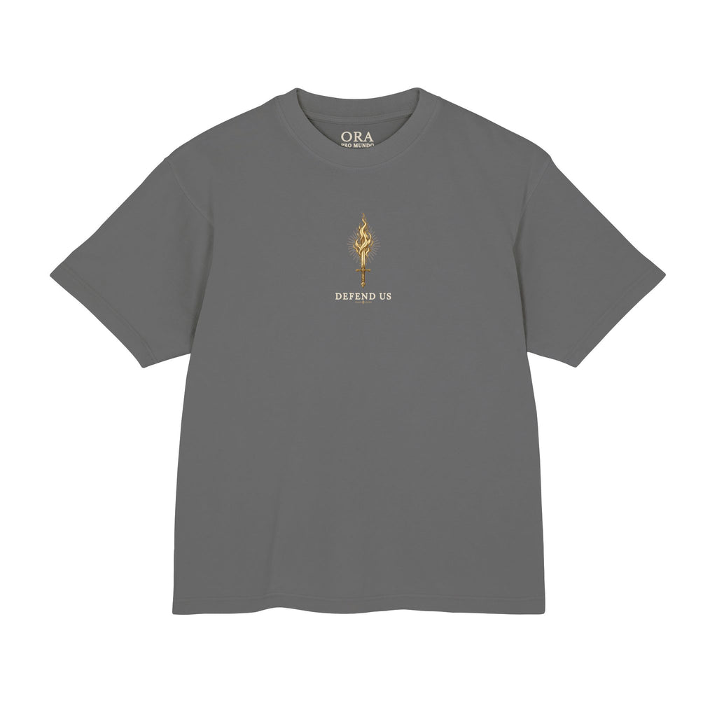 Saint Michael Defend Us in Battle Oversized Heavyweight Tee