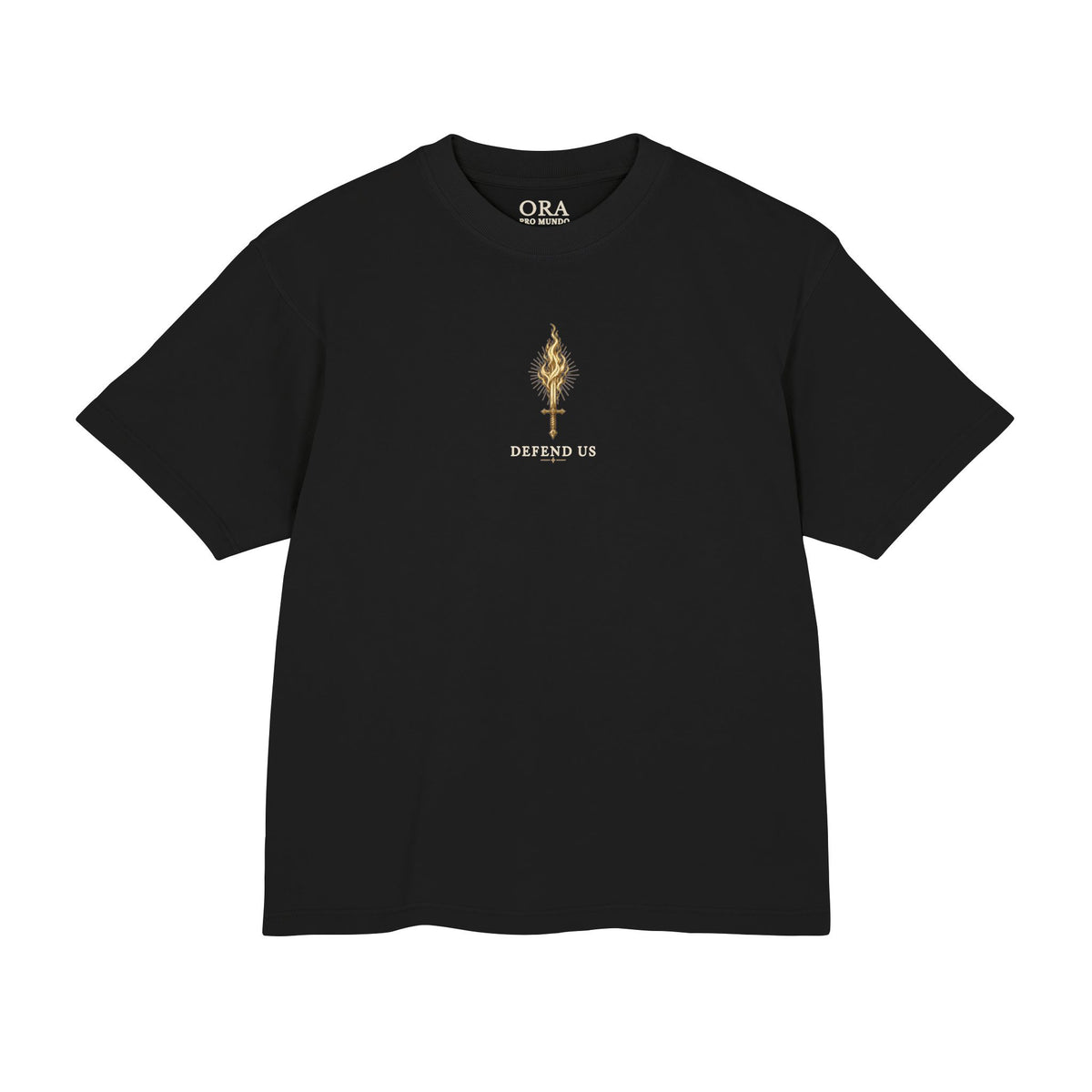 Saint Michael Defend Us in Battle Oversized Heavyweight Tee