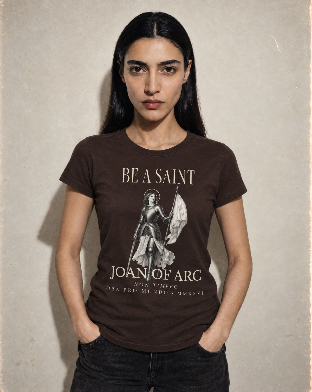 Be a Saint: St. Joan of Arc Women’s Silhouette Tee