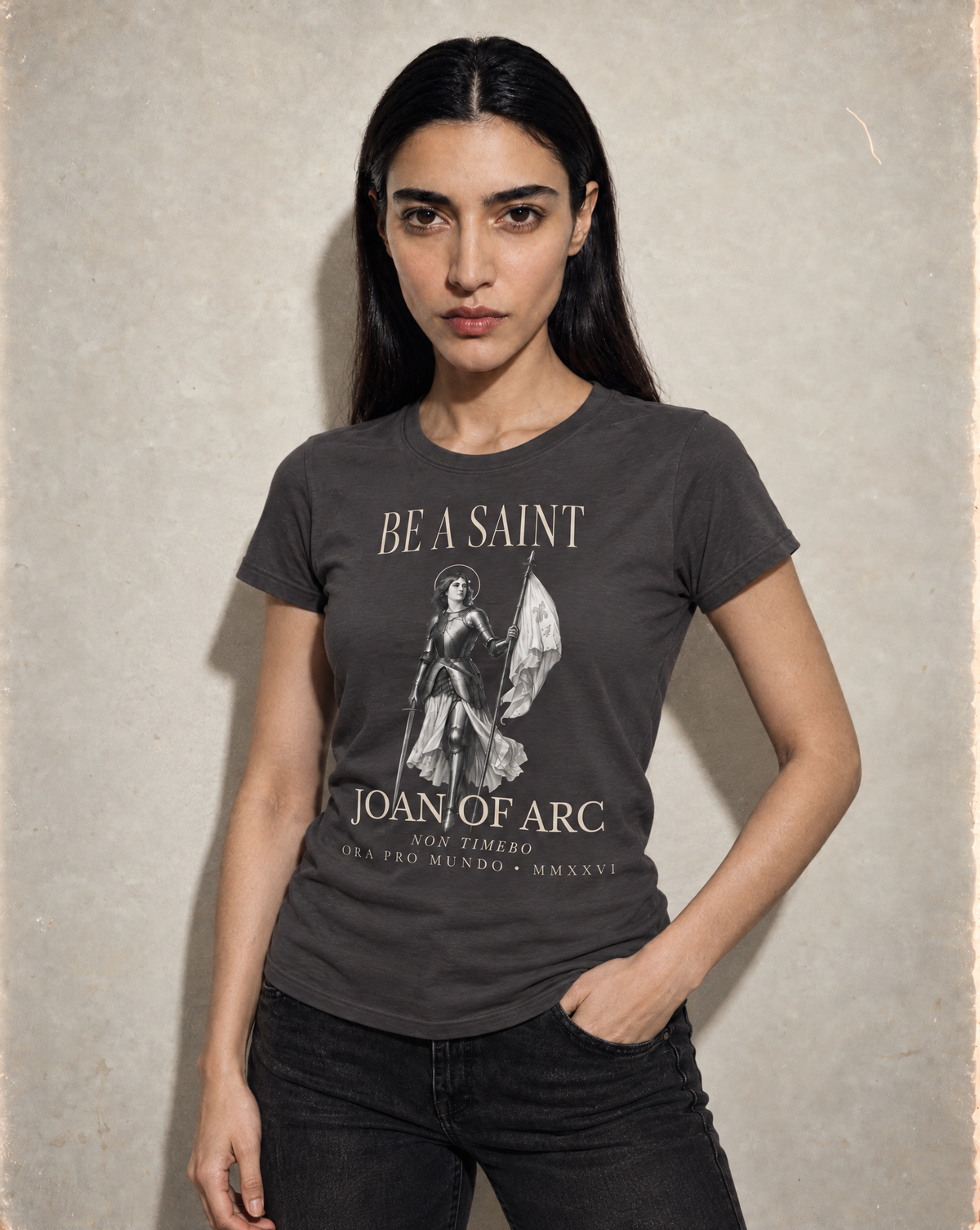 Be a Saint: St. Joan of Arc Women’s Silhouette Tee