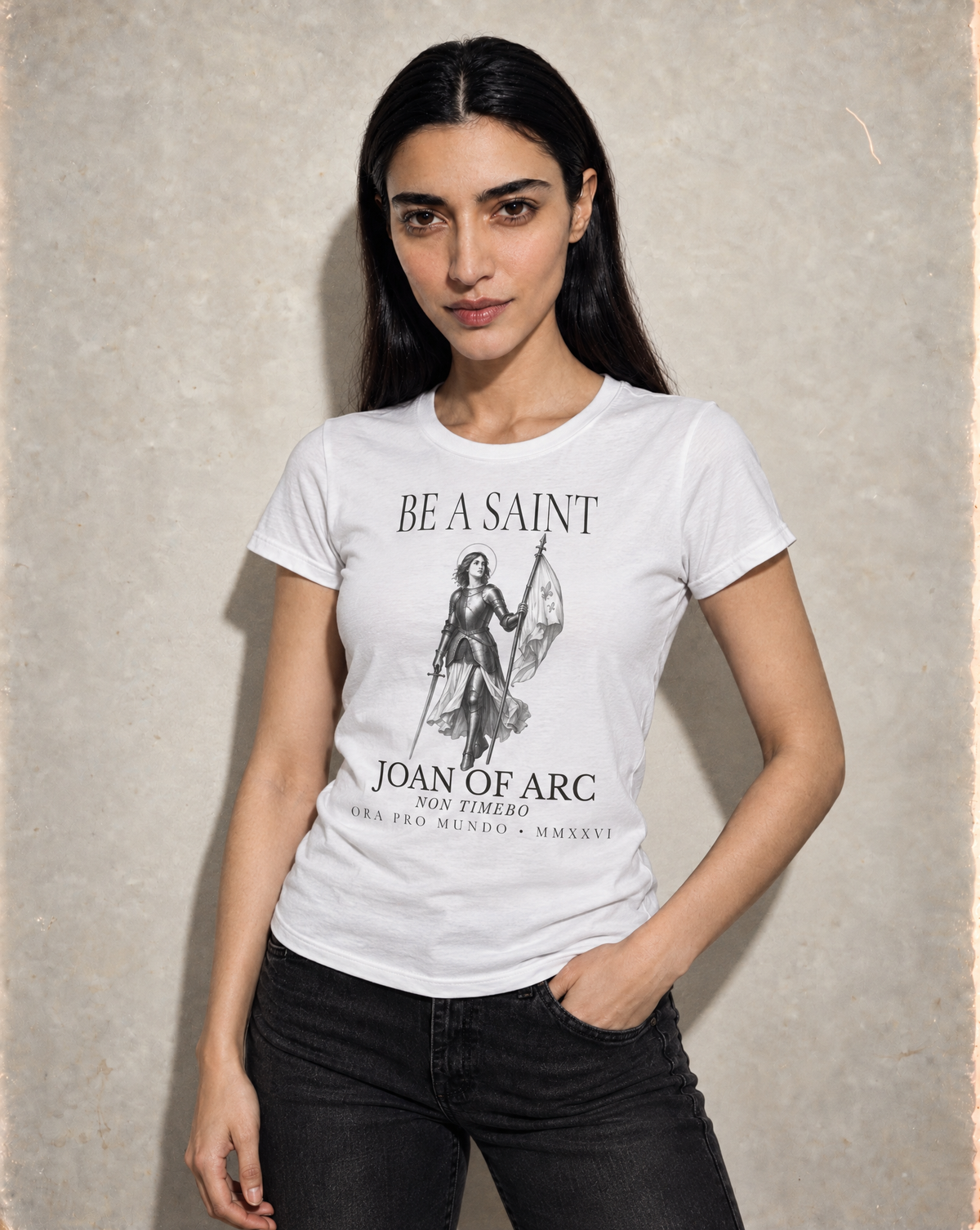 Be a Saint: St. Joan of Arc Women’s Silhouette Tee