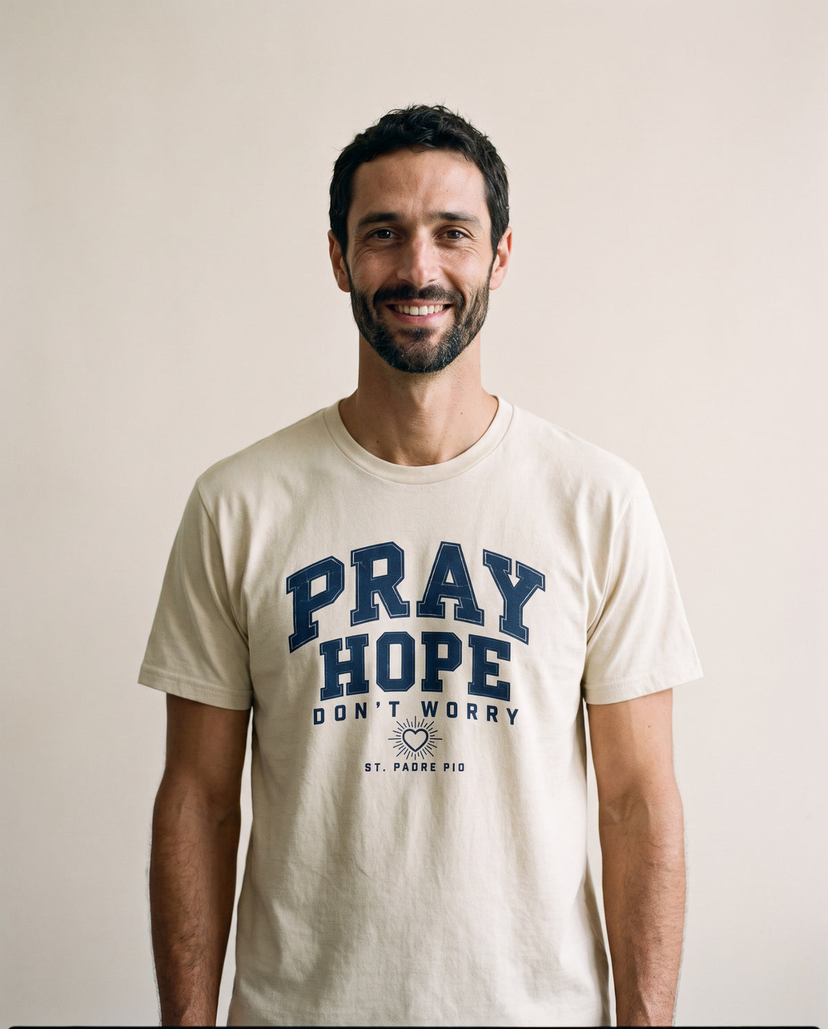 Pray, Hope, Don’t Worry Tee | St. Padre Pio