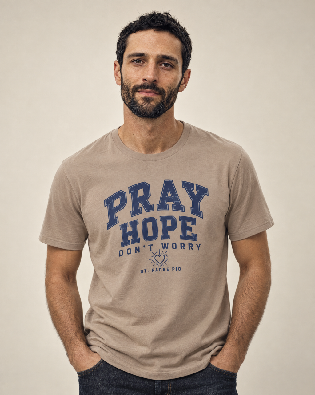 Pray, Hope, Don’t Worry Tee | St. Padre Pio