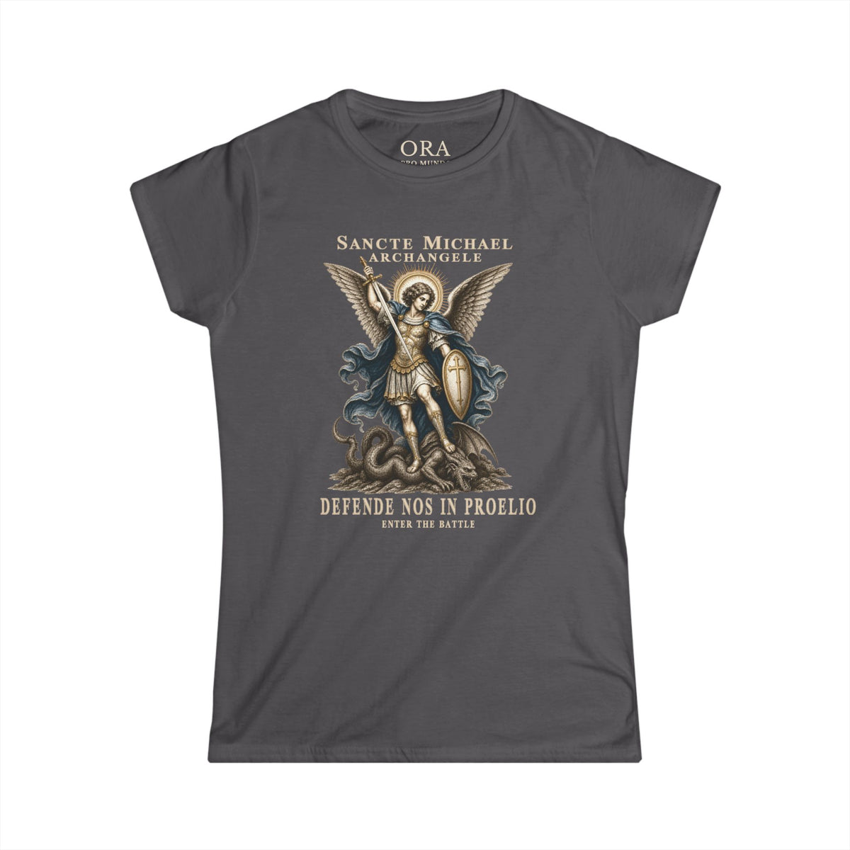 St. Michael the Archangel Women’s Tee – Defende Nos in Proelio