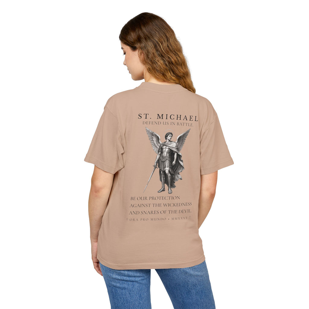 St. Michael — Defend Us in Battle Heavyweight Tee