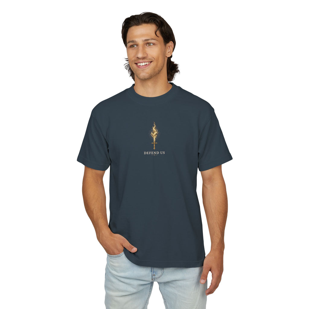 Saint Michael Defend Us in Battle Oversized Heavyweight Tee