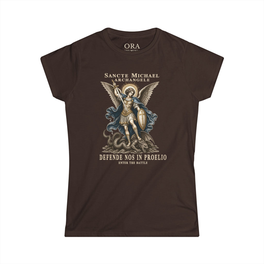 St. Michael the Archangel Women’s Tee – Defende Nos in Proelio