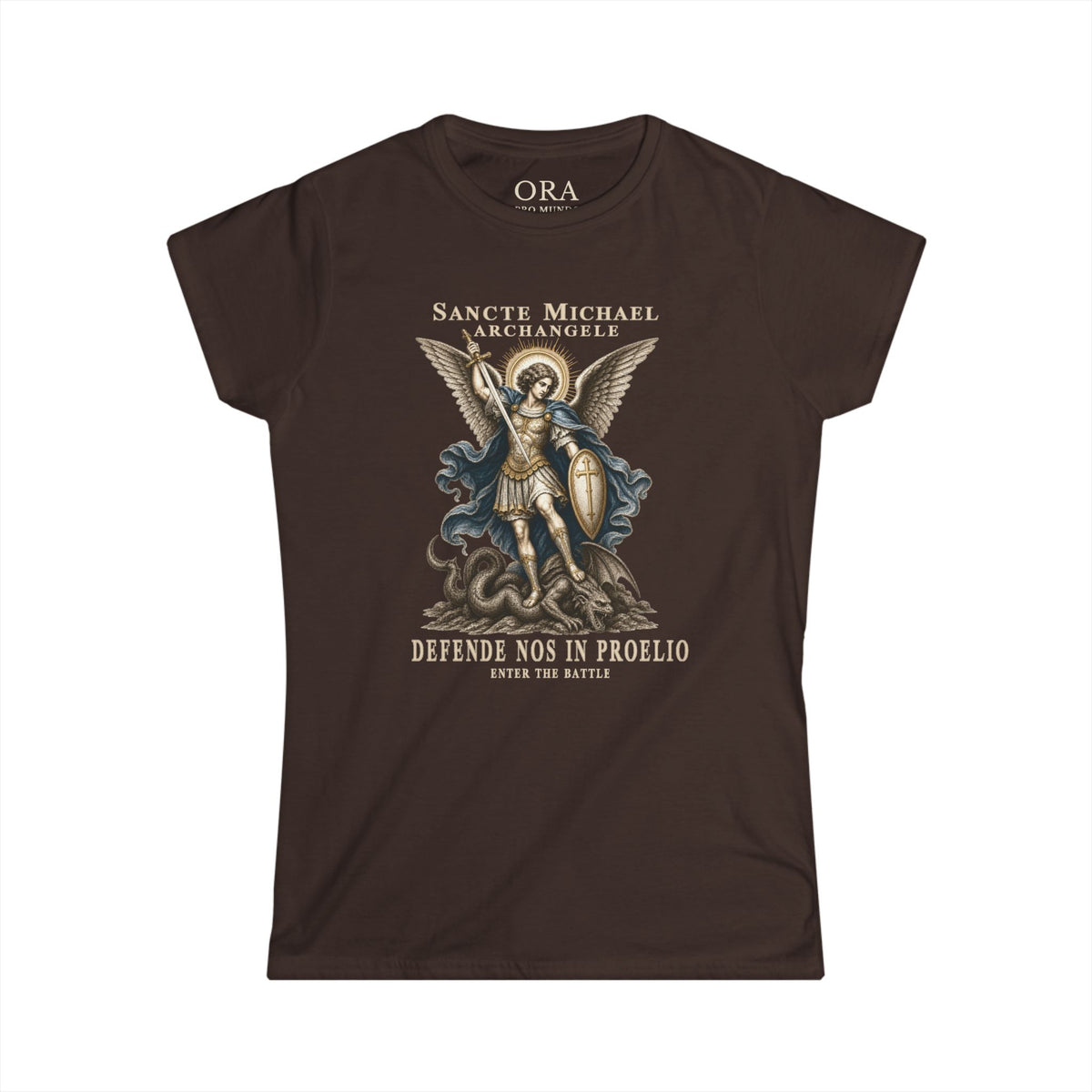St. Michael the Archangel Women’s Tee – Defende Nos in Proelio