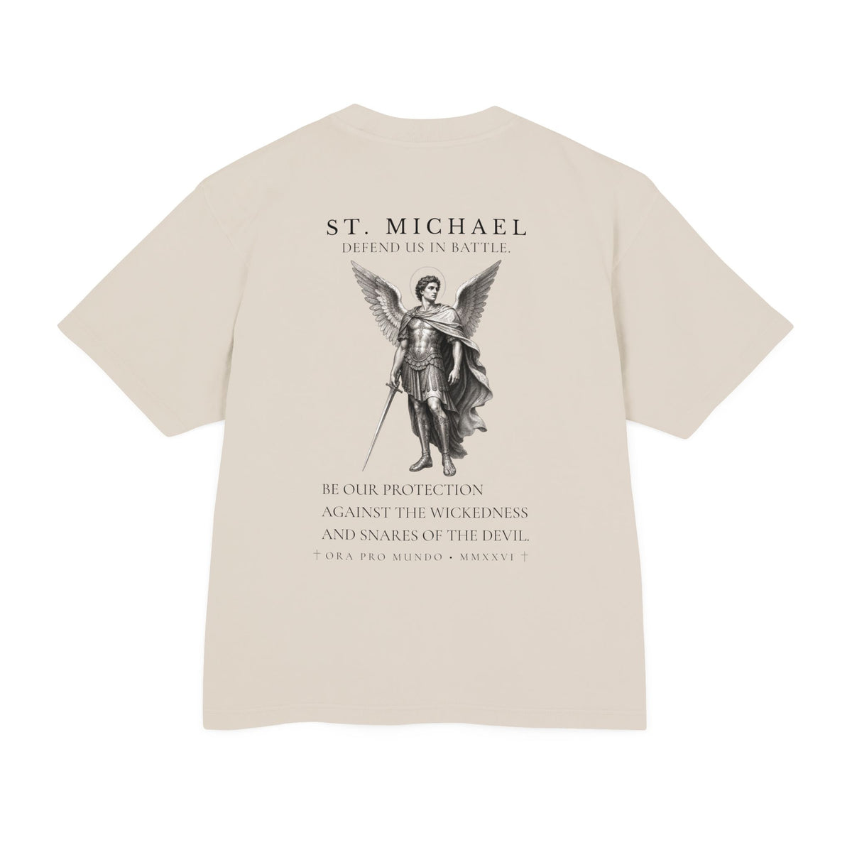 St. Michael — Defend Us in Battle Heavyweight Tee
