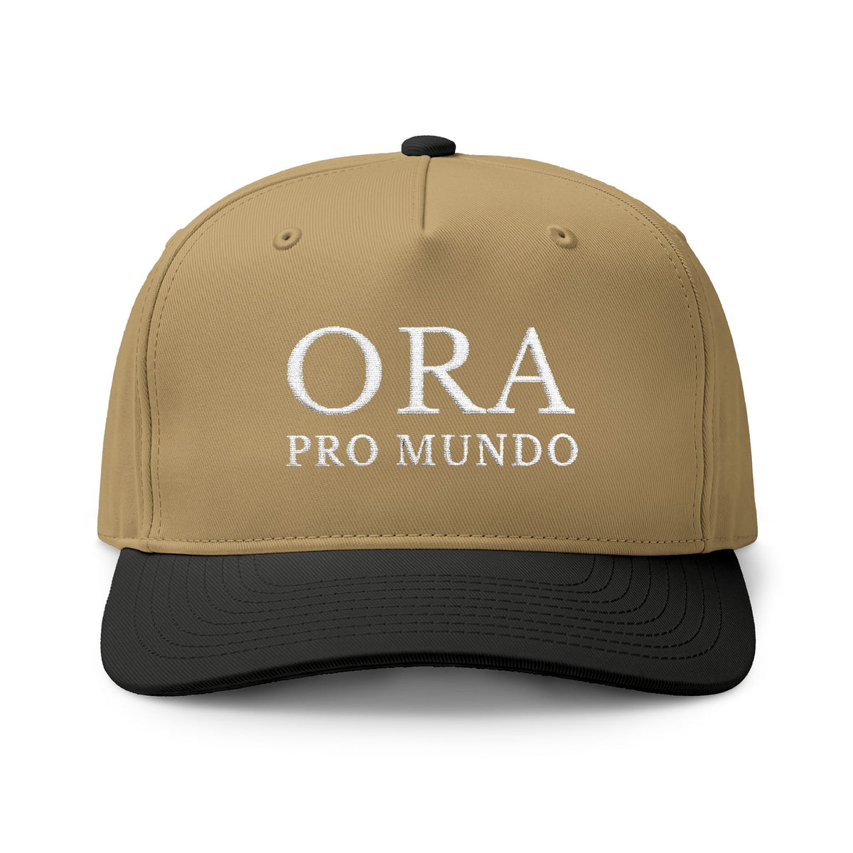 ORA PRO MUNDO Embroidered Two-Tone Cap