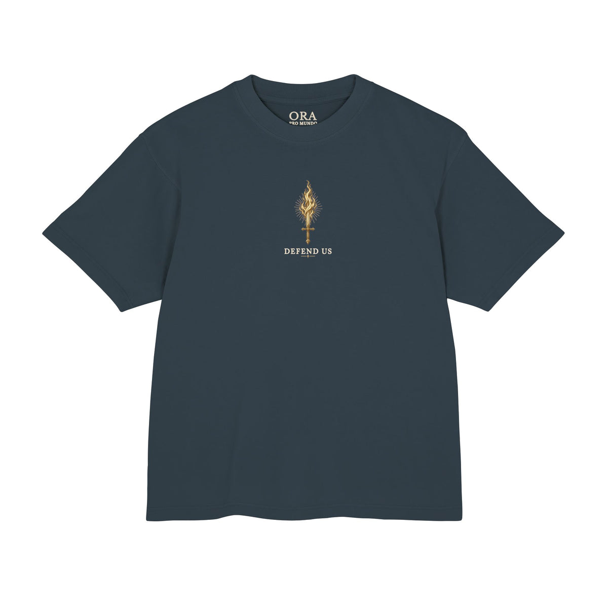 Saint Michael Defend Us in Battle Oversized Heavyweight Tee
