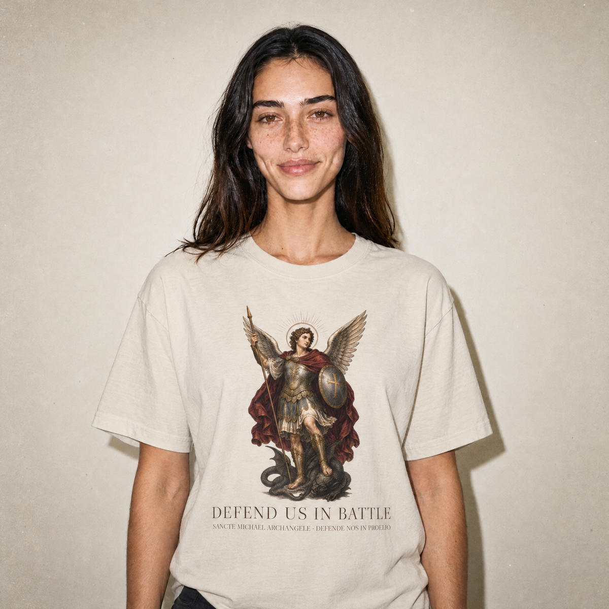 Defend Us in Battle St. Michael Sacred Art Tee