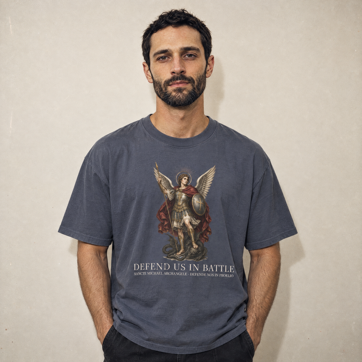 Defend Us in Battle St. Michael Sacred Art Tee