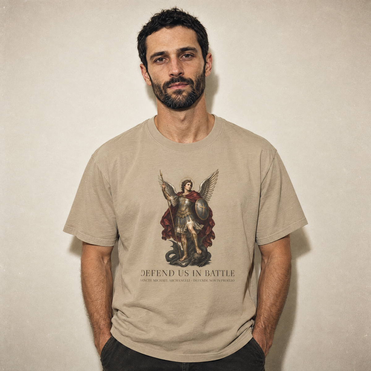 Defend Us in Battle St. Michael Sacred Art Tee
